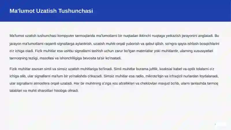 Ma'lumotlarni Uzatish Fizik Muhitlari Tarmoq Samaradorligiga Ta'sir Tahlili 3
