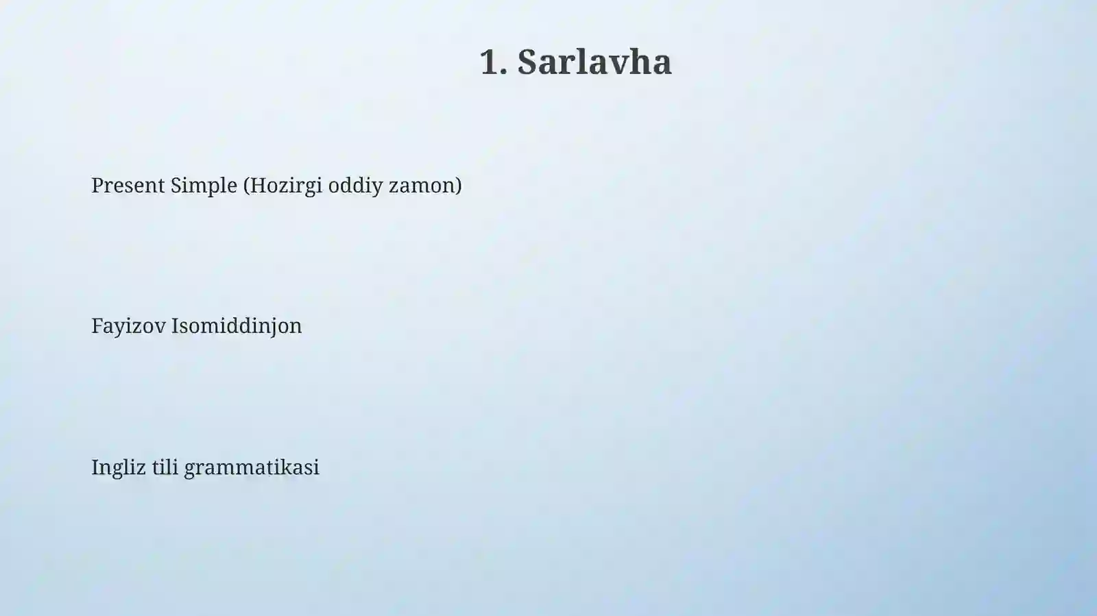 Present simple 3