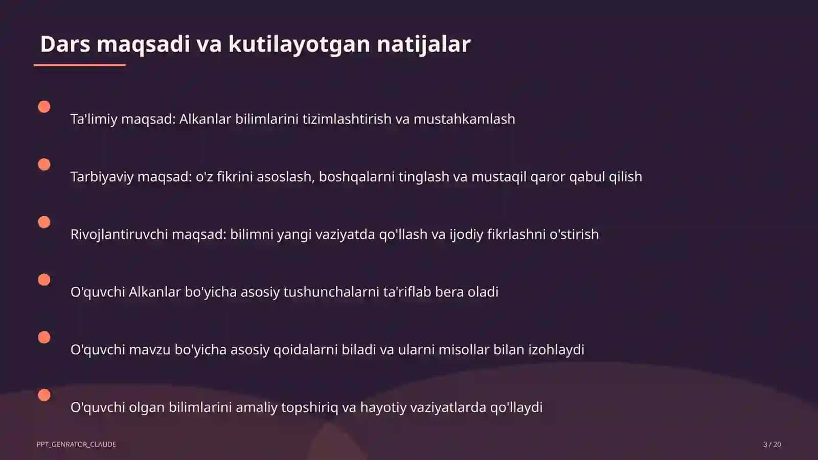 Alkanlar (10-sinf) 3