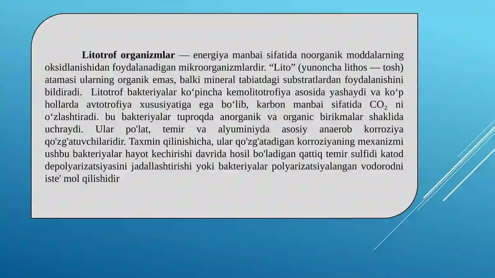 Litotrof bakteriyalar, umumiy tavsifi 3