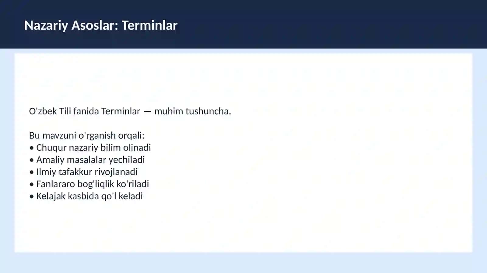 O'ZBEK TILI Arxaizmlar 3