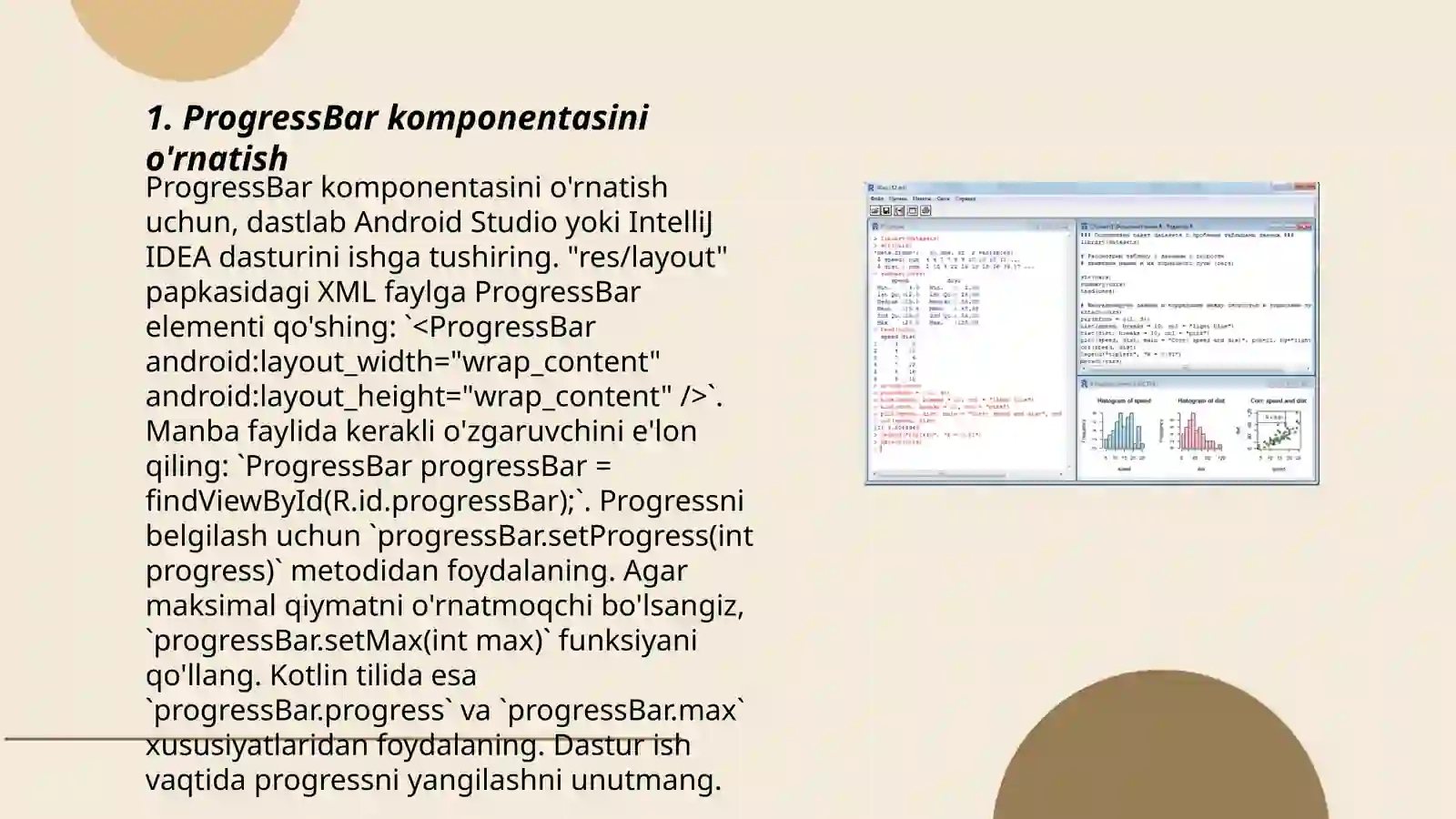 ProgressBar komponentasi va ishlash prinsipi 3