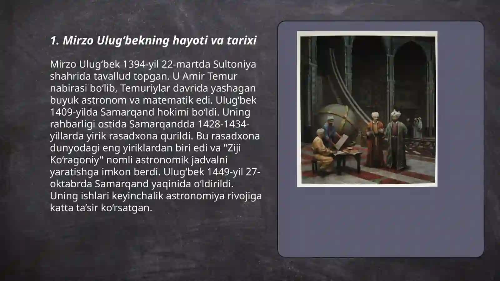 Mirzo Ulugbek buyuk olim va davlat arbobi 3