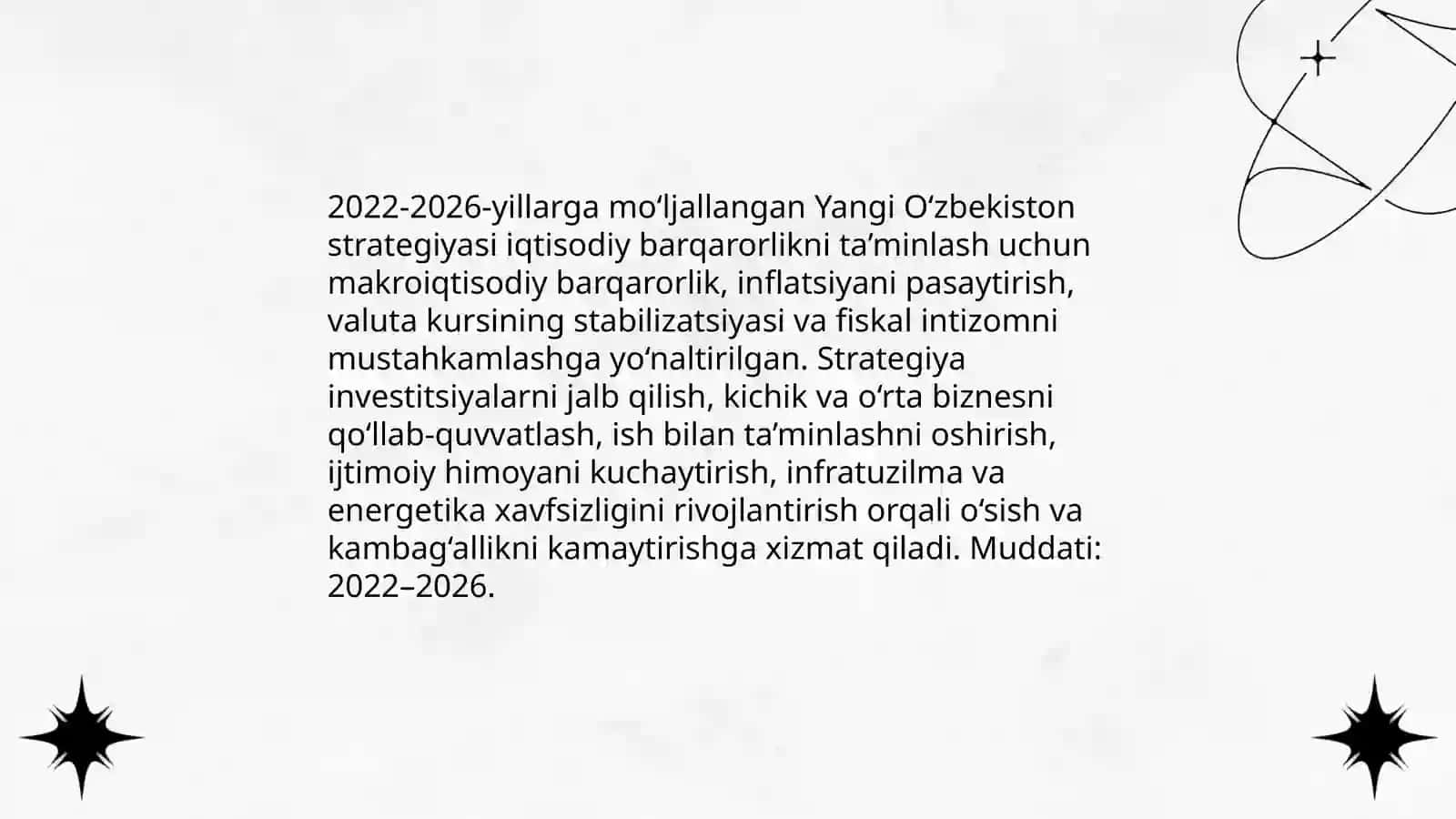 2022-2026-yillarga mo‘ljallangan Yangi O‘zbekistonning taraqqiyot strategiyasi ahamiyati 3