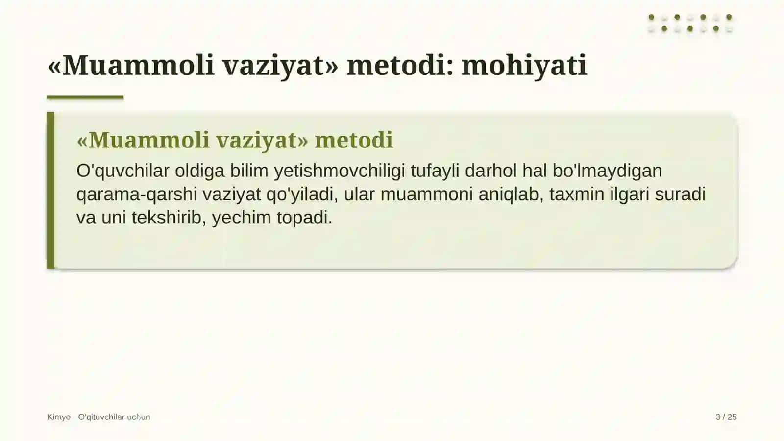 kimyo darslarida muammoli vaziyat metodidan foydalanish 3161 3