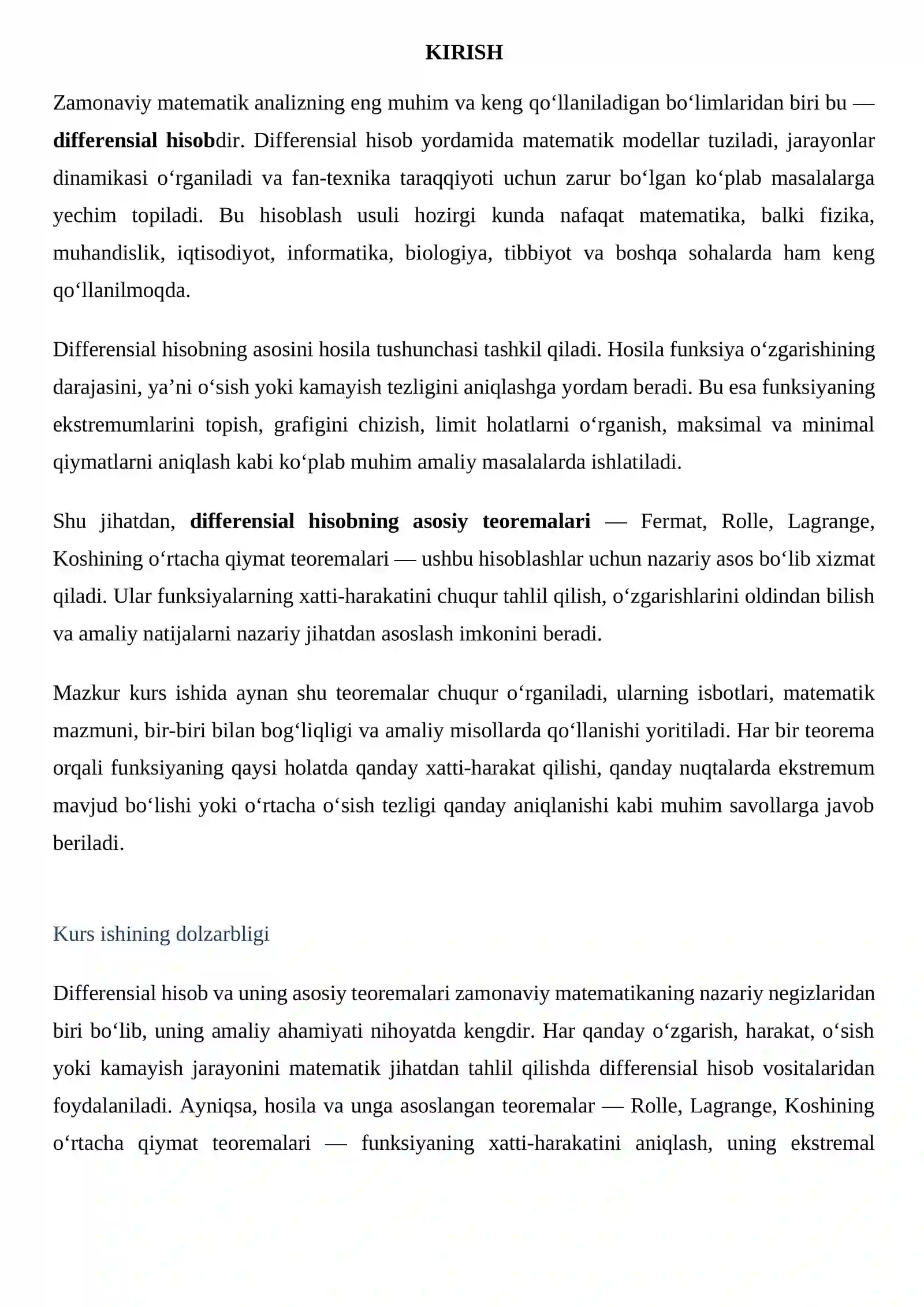 Diferensial xisobning asosiy teoremalari 3