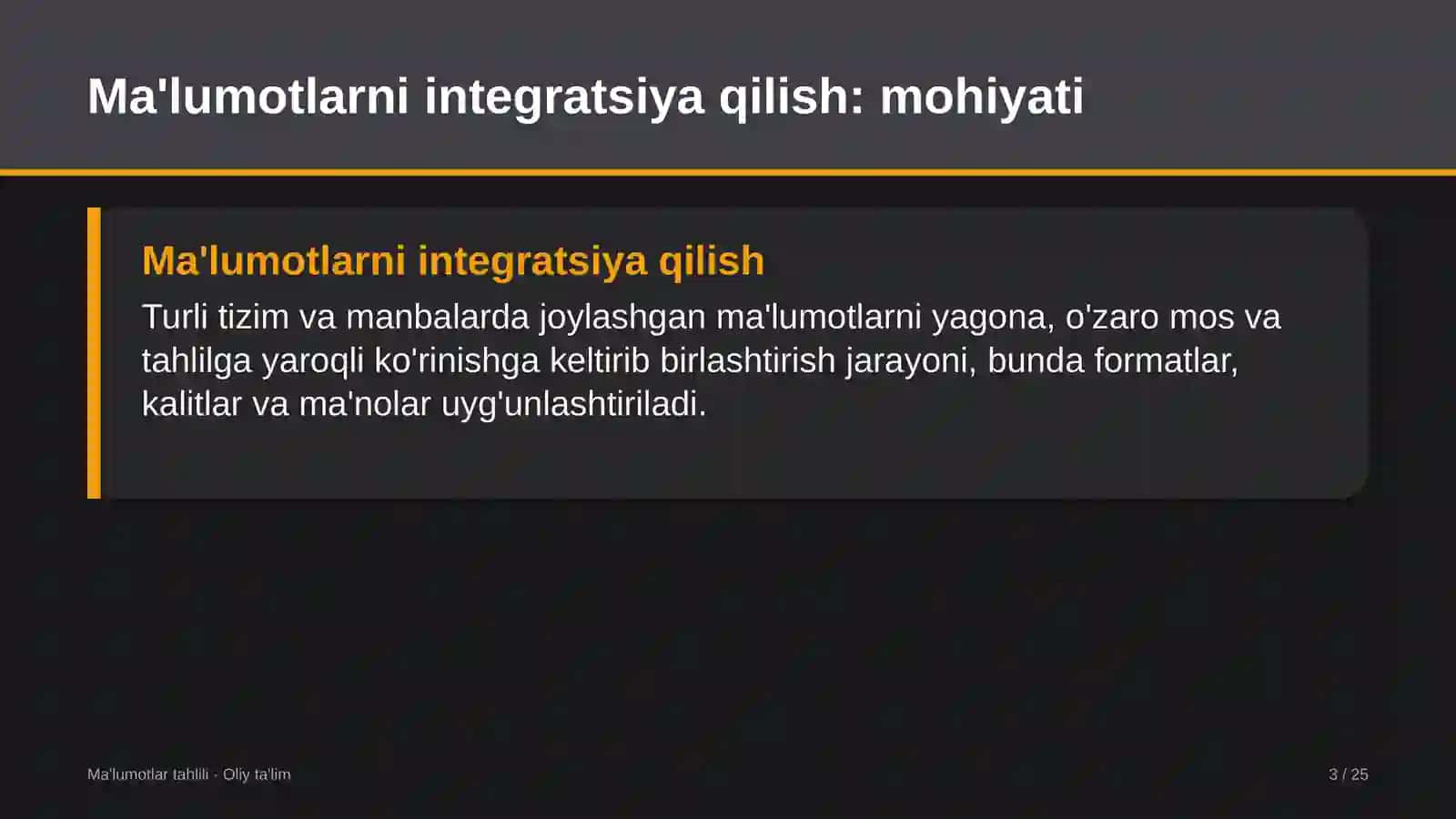 buyurtmaxonalarda ma'lumotlarni integratsiya qilish 5600 3