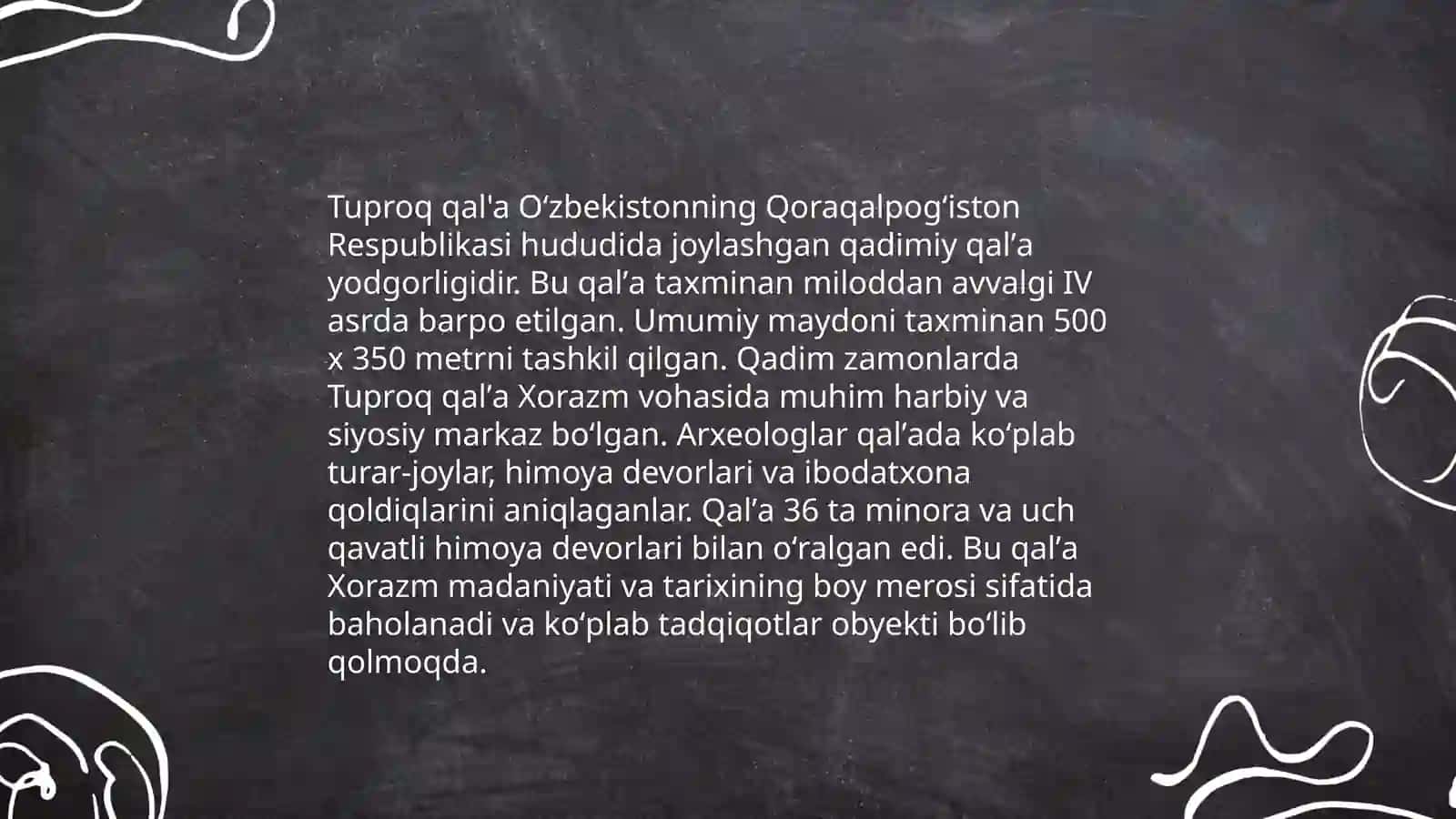 Tuproq qal'a haqida malumot 3