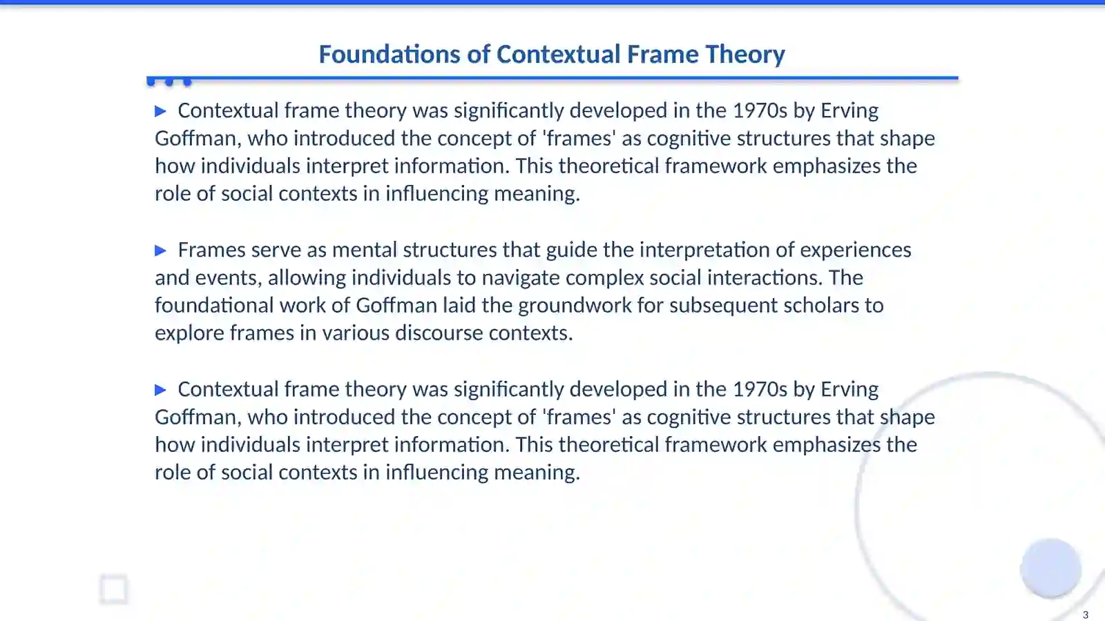 Contextual frame theory in discourse analyses 3
