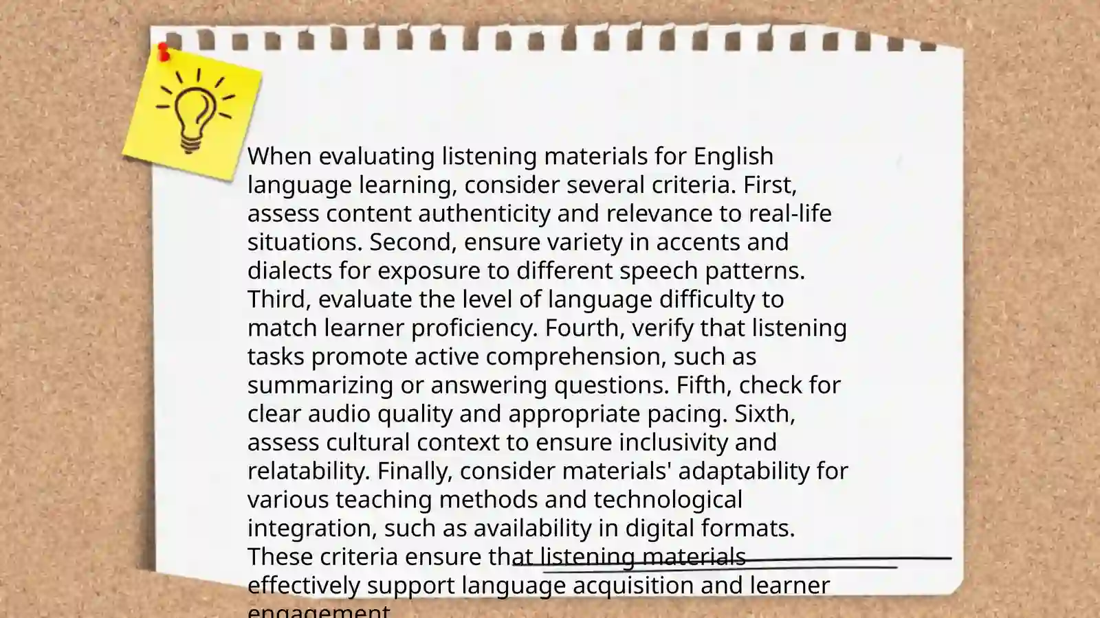 Evaluating Listening Materials 3