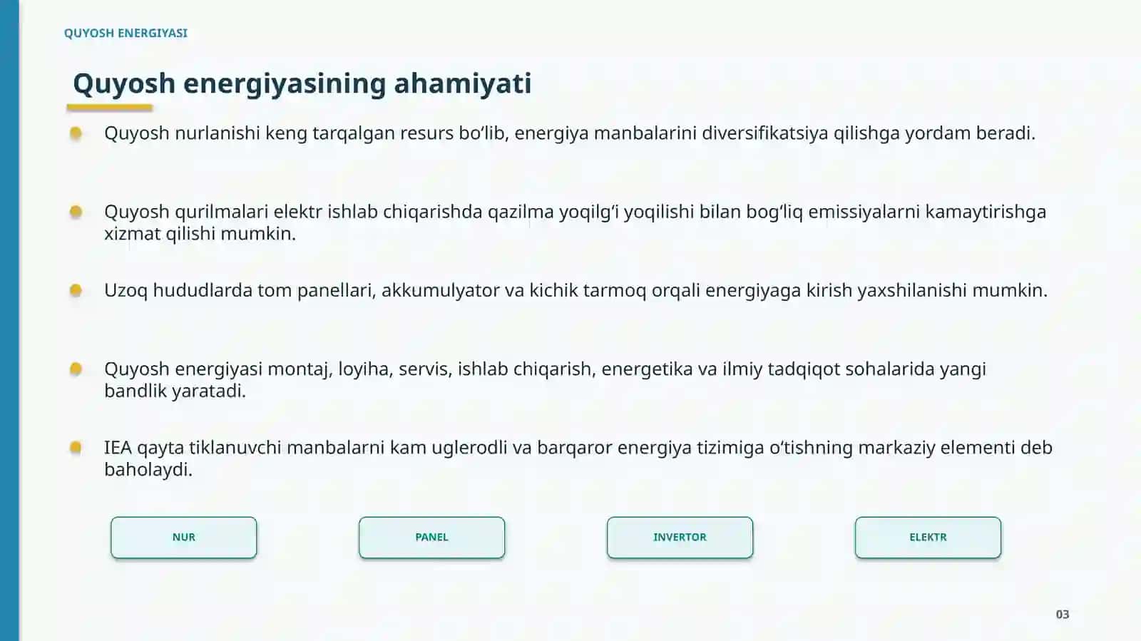 QUYOSH ENERGIYASI 3