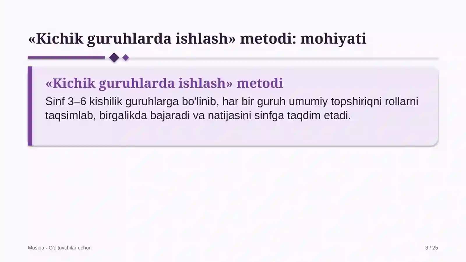 musiqa darslarida kichik guruhlarda ishlash metodidan foydalanish 7005 3