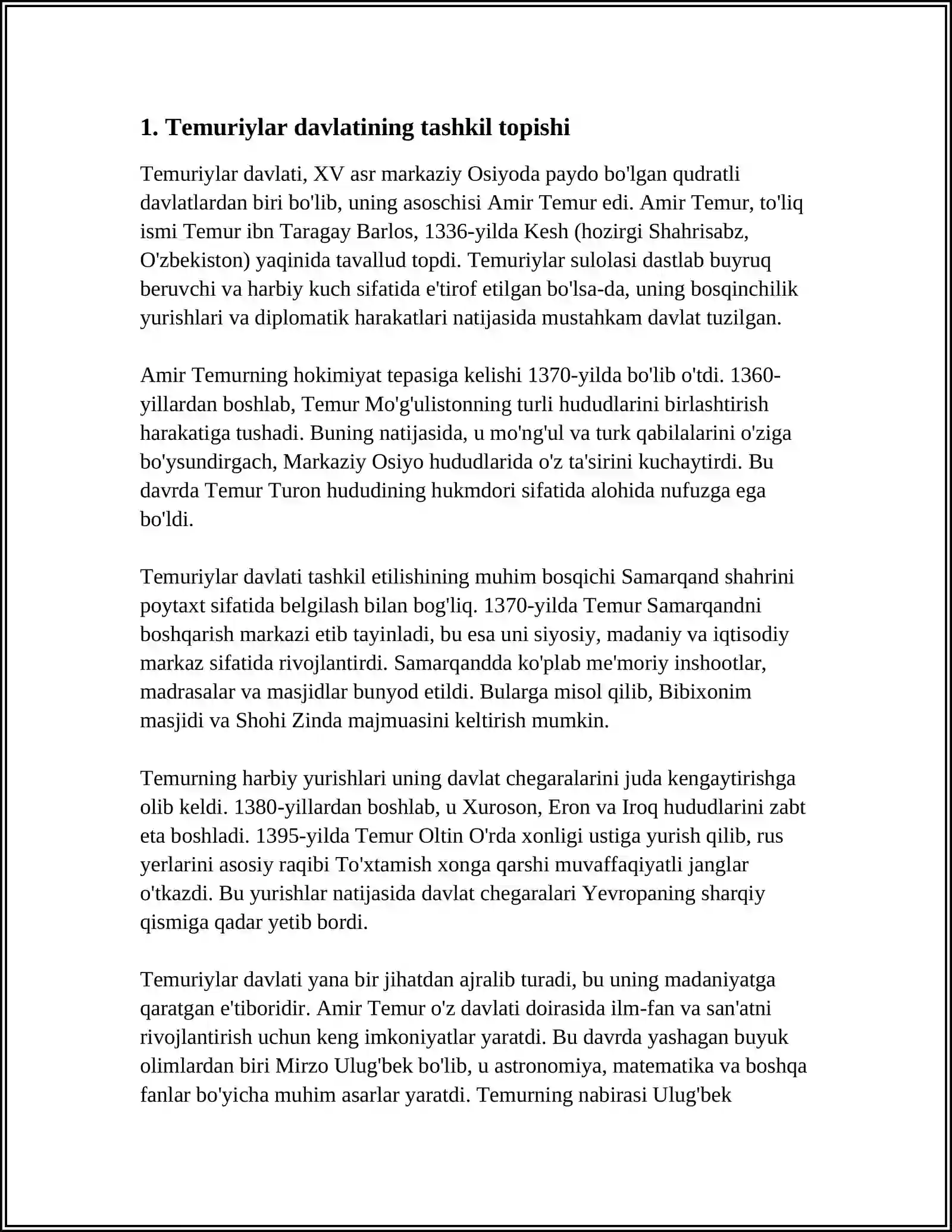 TEMURIYLAR DAVLATI 3