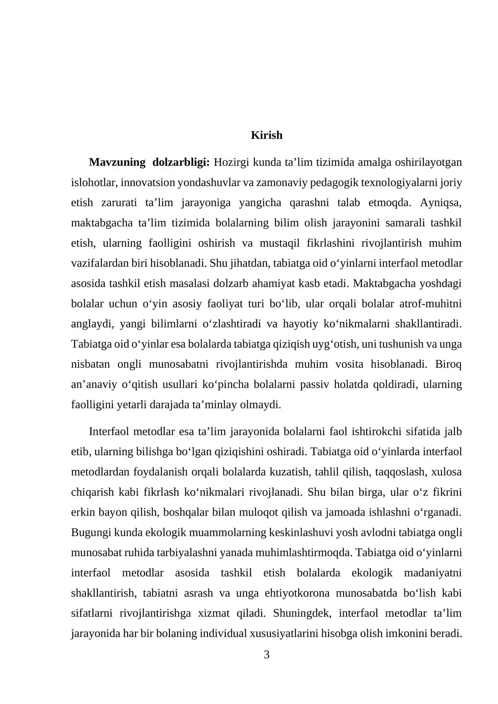 Tabiatga oid o’yinlarni tashkil etishda interfaol metodlar qo’llash 3