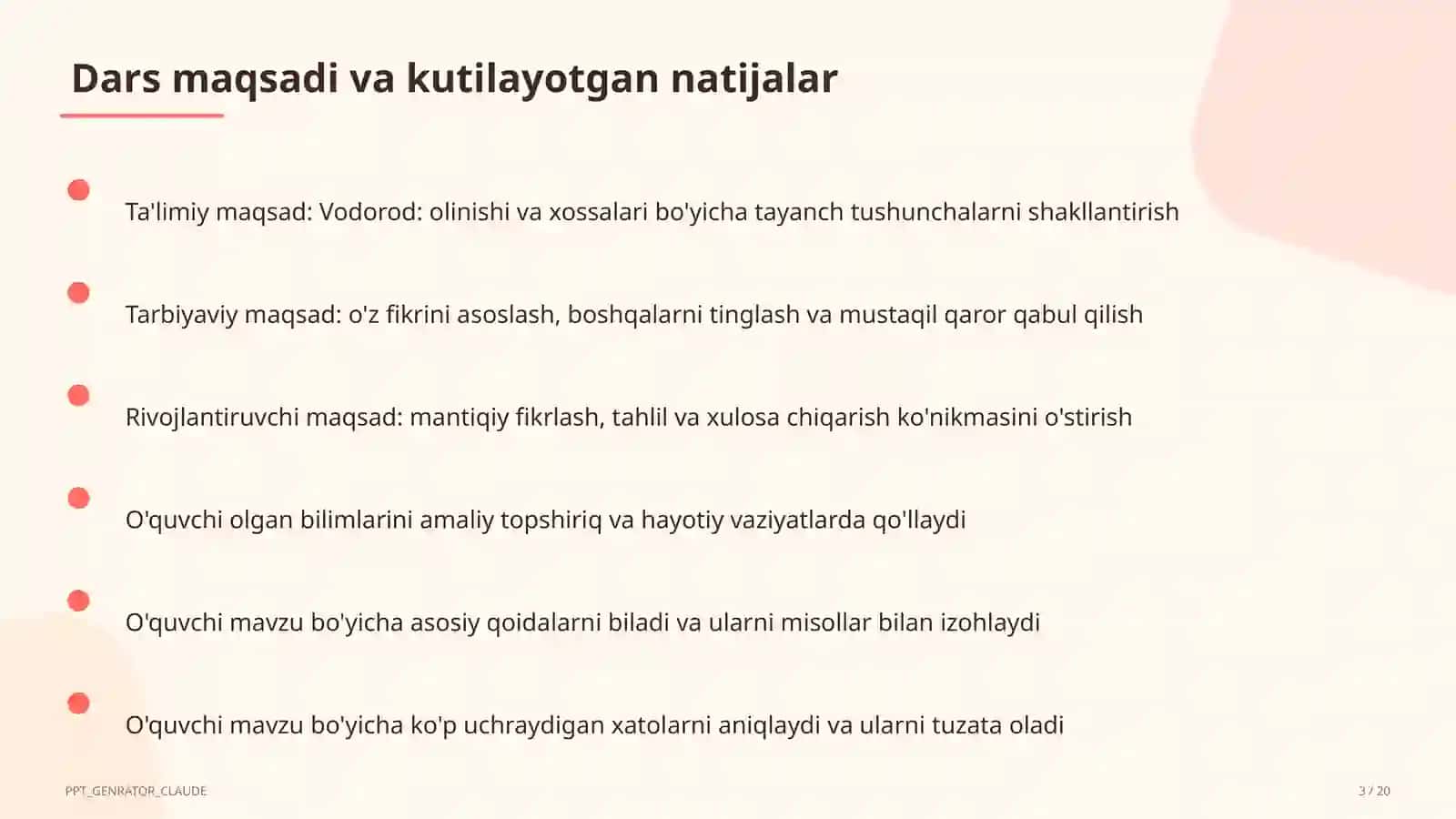Vodorod: olinishi va xossalari (7-sinf) 3