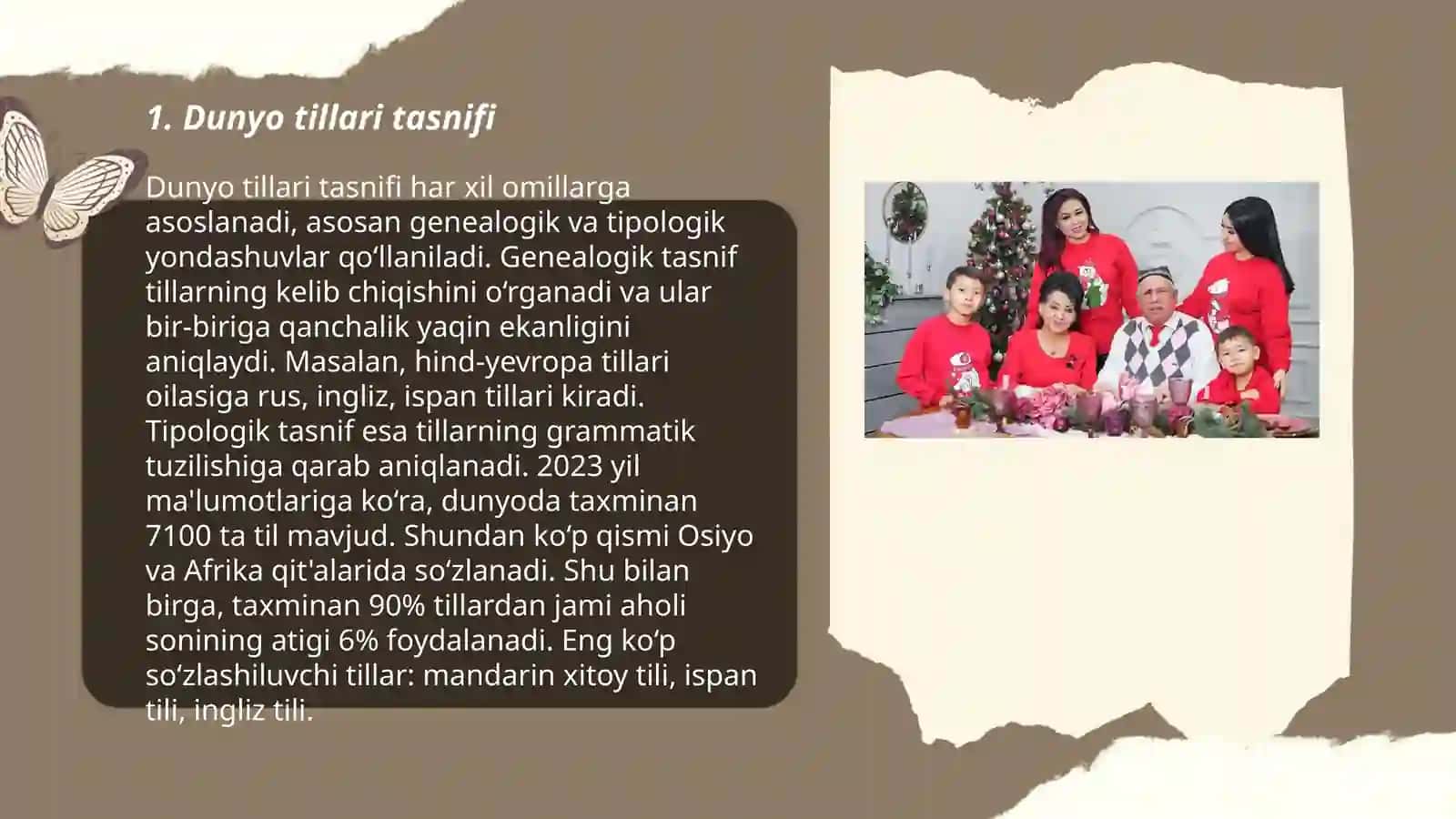 Dunyo tillari tasnifi va turkiy tillar oilasi 3