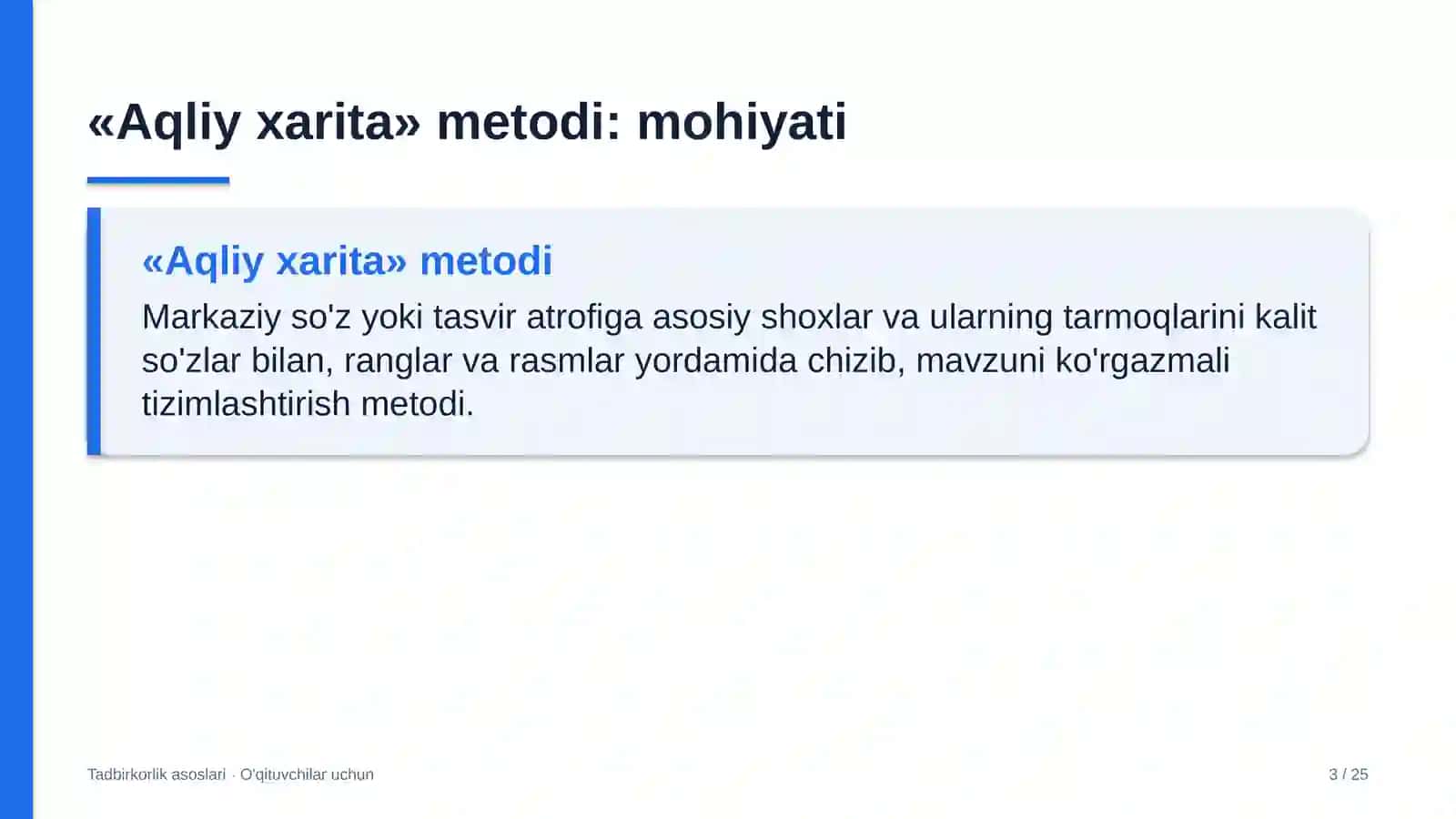 tadbirkorlik asoslari darslarida aqliy xarita metodidan foydalanish 4268 3