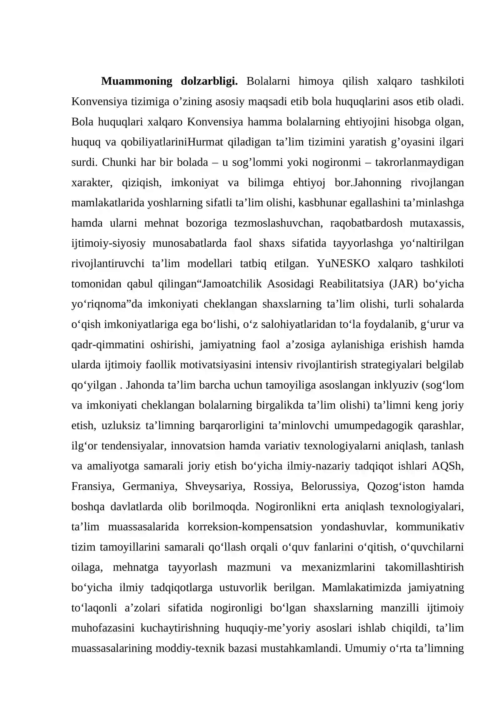 OZBEKISTONDA INKLYUZIV TALIMGA  MUHTOJ BOLGAN BOLALAR BILAN ISHLASH 3