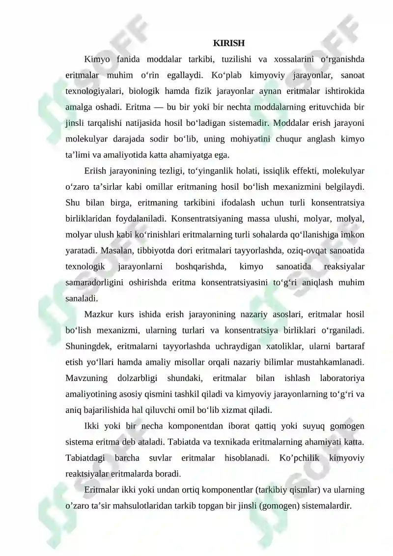 Erish jarayoni va eritmalar konsentratsiyalari 3