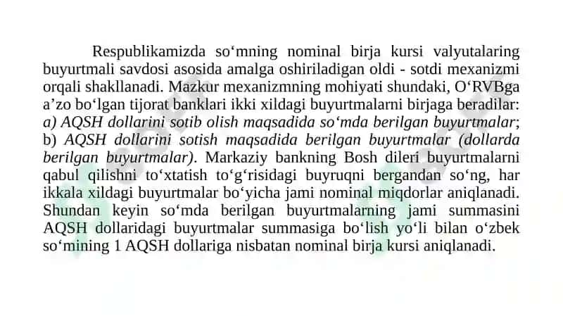 Valyuta bozori va iniqtisodiyotdagi tutgan o'rni 3