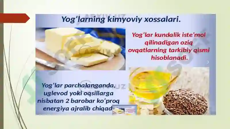 Ovqat tarkibidagi va inson organizmidagi lipidlar tasnifi qurilish va ularning organizmdagi ahamiyati 3