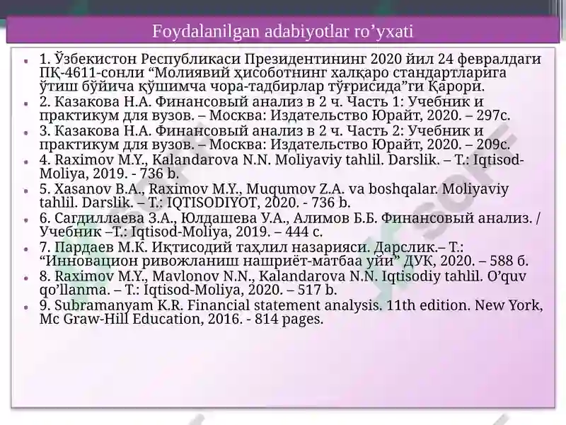Moliyaviy tahlil 3