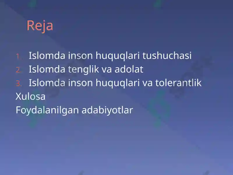 Islomda inson huquqlari himoyasi ijtimoiy tenglik adolat va tolerantlik 3