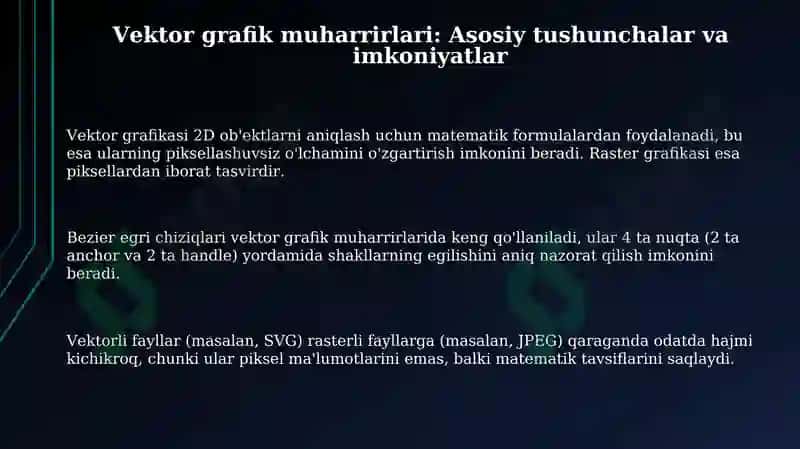 Raqamli tasvirlarni yaratish va qayta ishlash vositalari (vektorli grafik muharriri) 3