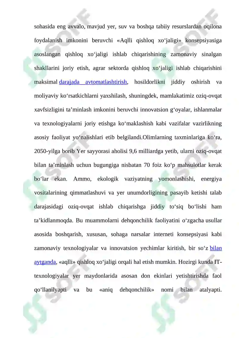 Aqlli qishloq xo'jaligi uchun asosiy innovatsion yechimlar 3