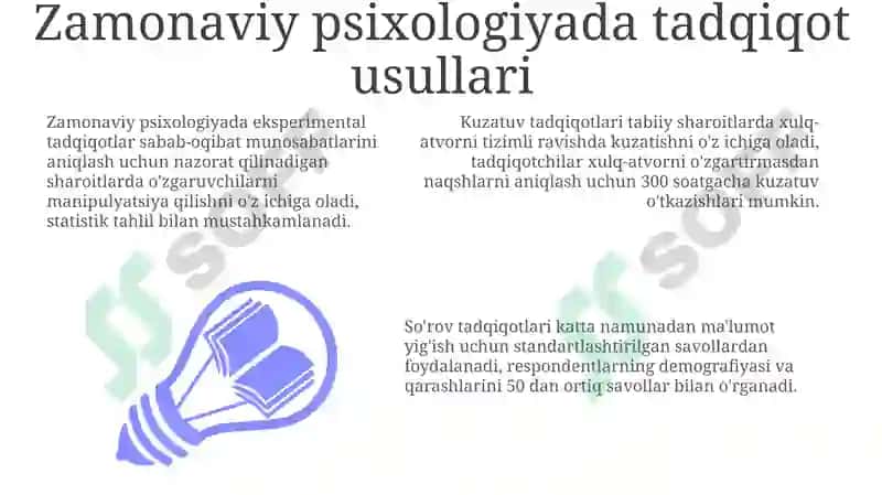 Zamonaviy Psixologiyada Tadqiqot Usullari 3