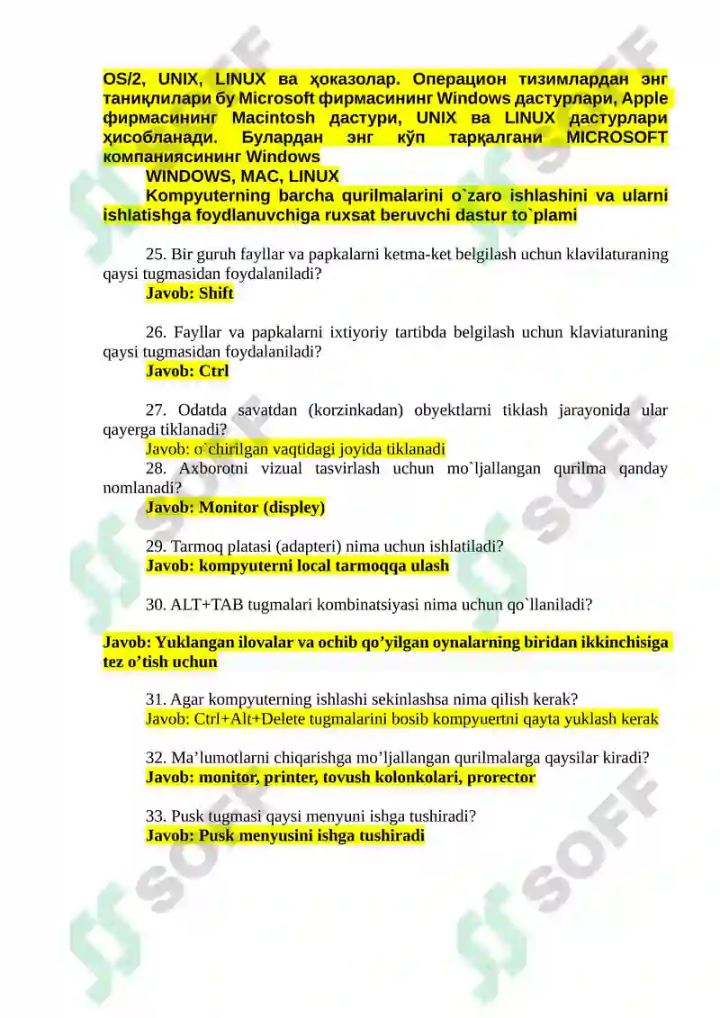 Argos test savollari javoblari yangi 3