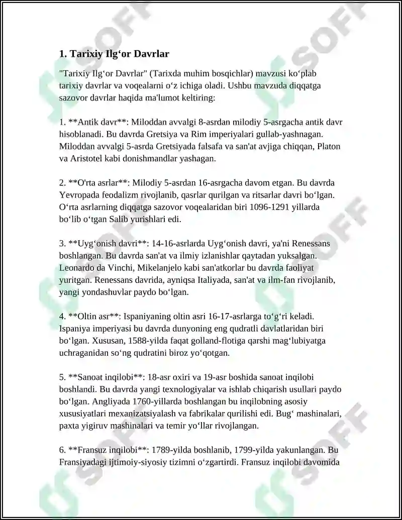 Tarixiy Ilg‘or Davrlar 3