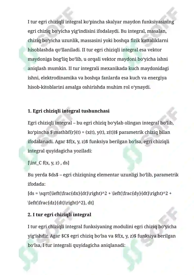 Egri Chiziqli Integral 3