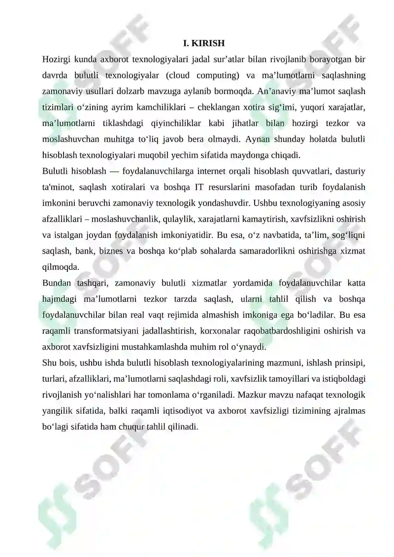 BULUTLI HISOBLASH VA MALUMOTLARNI SAQLASH 3