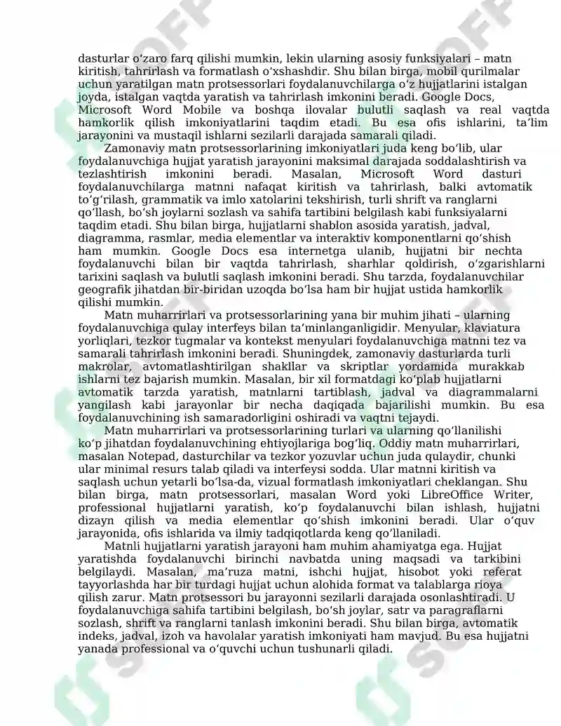 Matn muharrirlari va protsessorlari 3