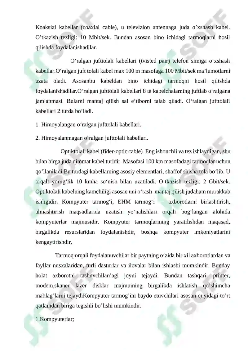 Kompyuter tarmoqlarining standart texnologiyalari 3