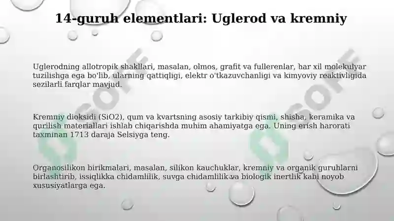 14-guruh elementlari: uglerod va kremniy 3
