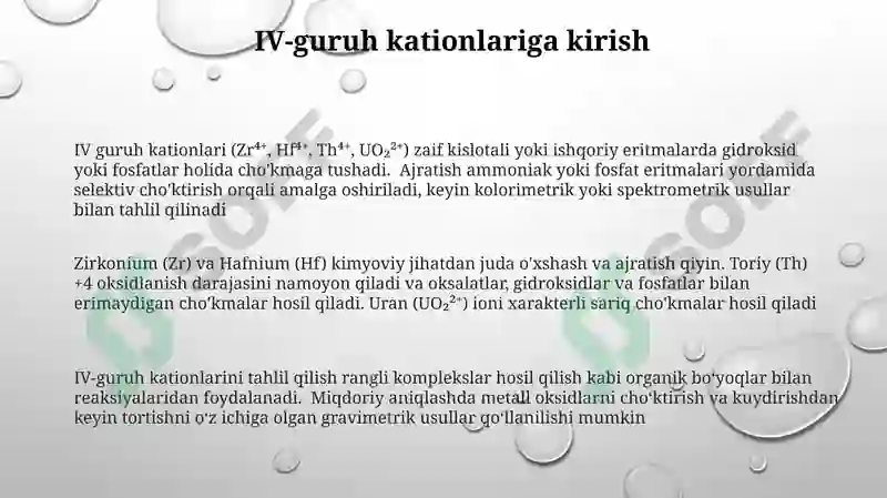 IV guruh kationlari 3