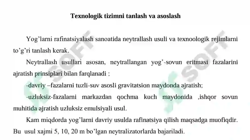 YOG‘LARNI QAYTA ISHLASH TEXNOLOGIYASI 3
