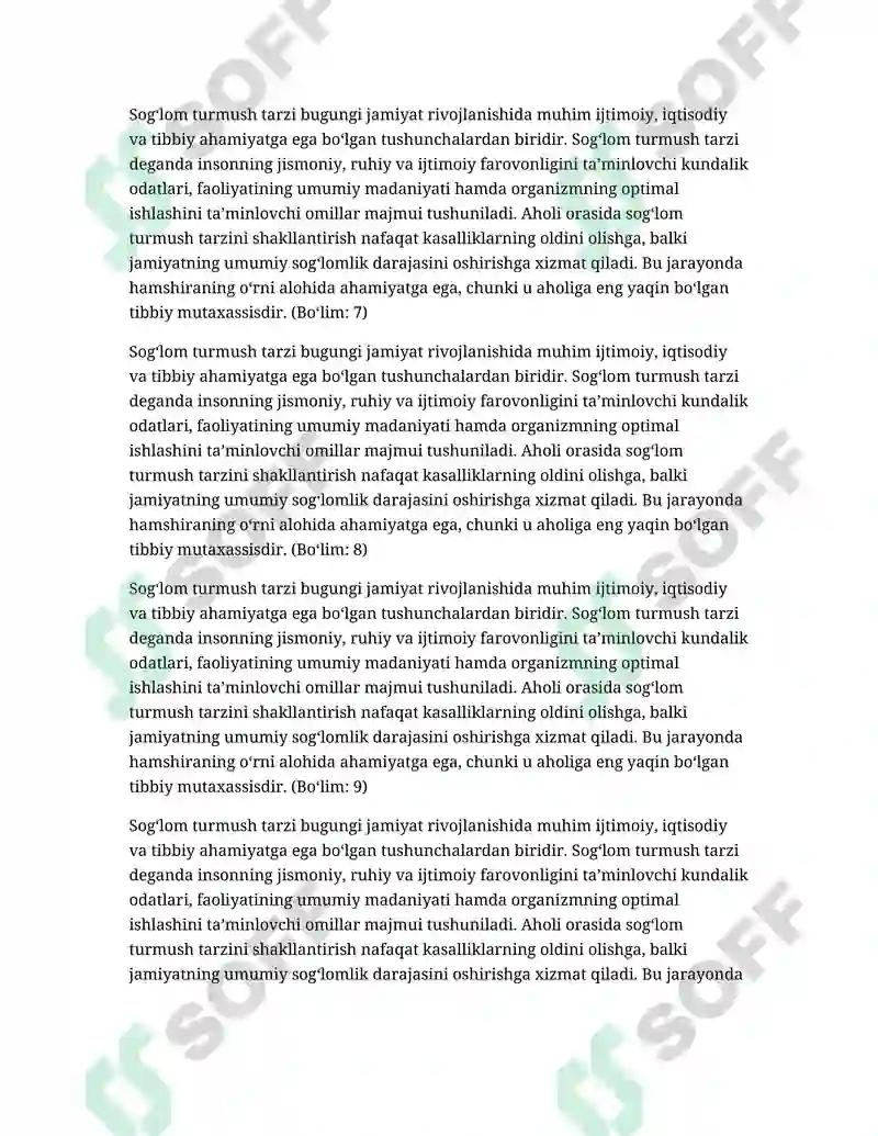 Sog‘lom Turmush Tarzi 3