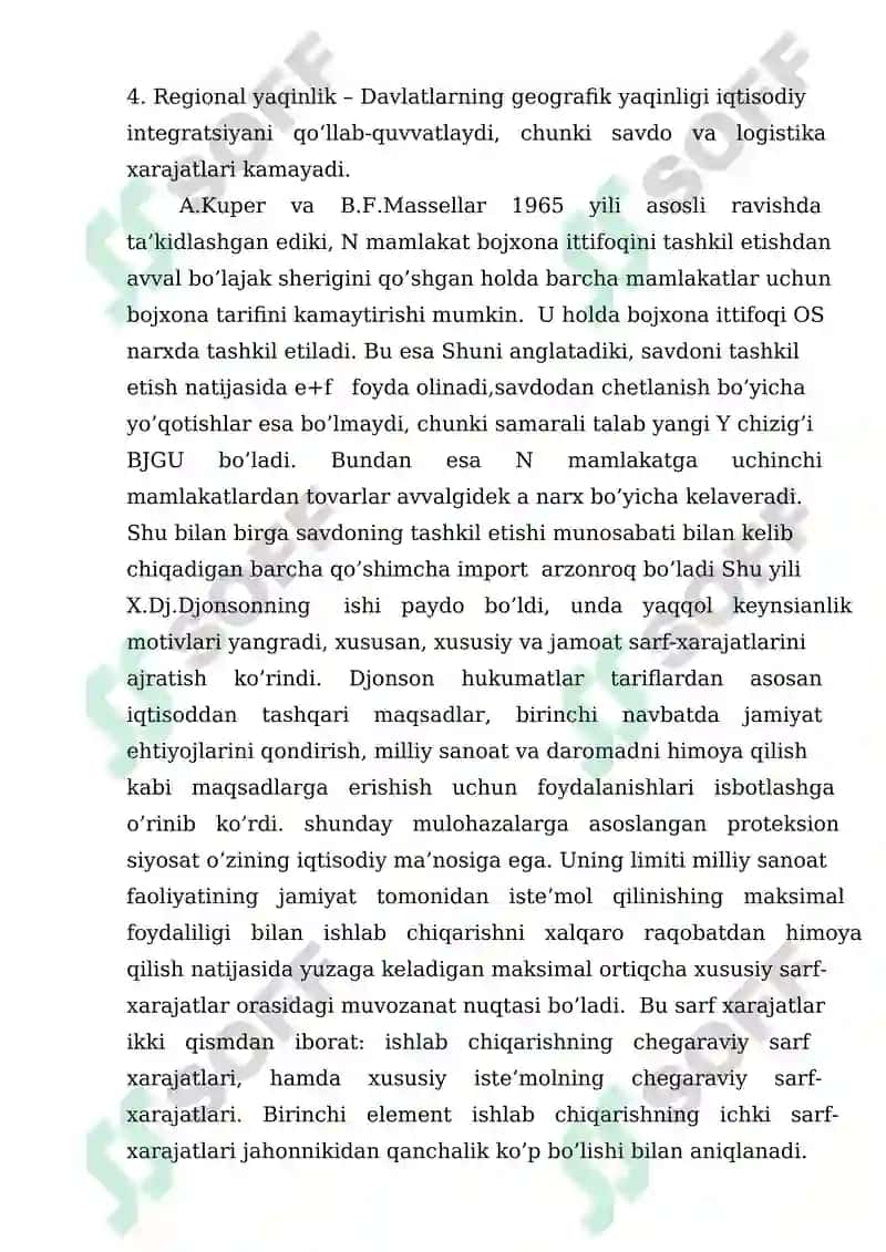 Xalqaro iqtisodiy integratsiya zarurati, mazmuni va rivojlanish omillari 3