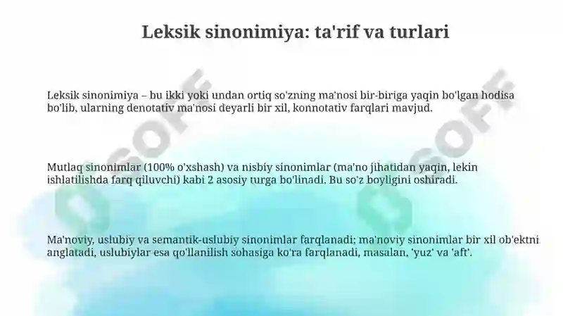 Leksik sinonimiya 3