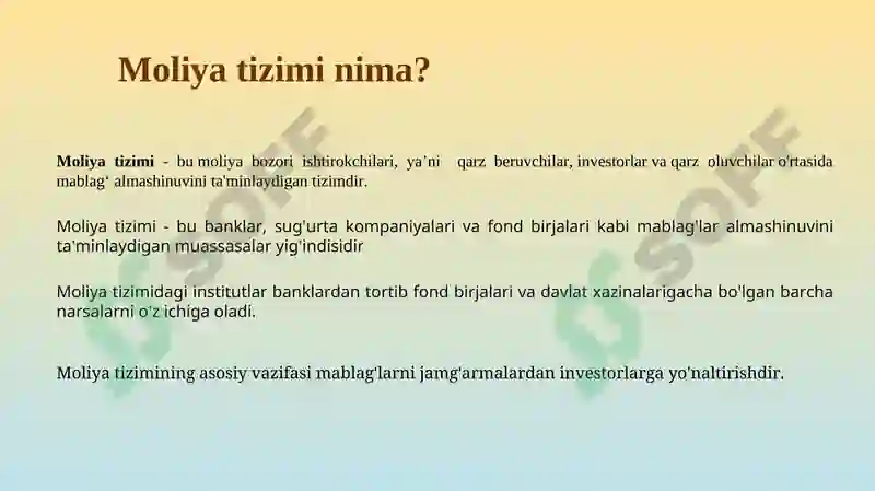 Moliya tizimi 3