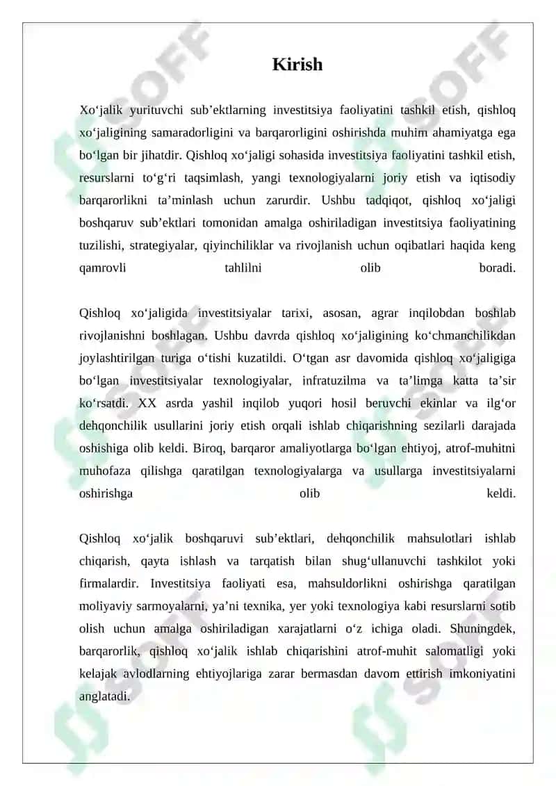 XO’JALIK YURITUVCHI SUB‘EKTLARNING INVESTITSIYA FAOLIYATINI TASHKIL ETISH 3