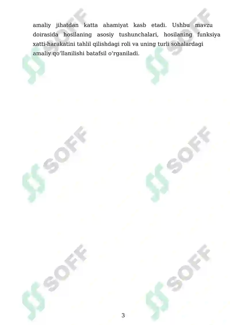 Hosilaning Tadbiqlari 3