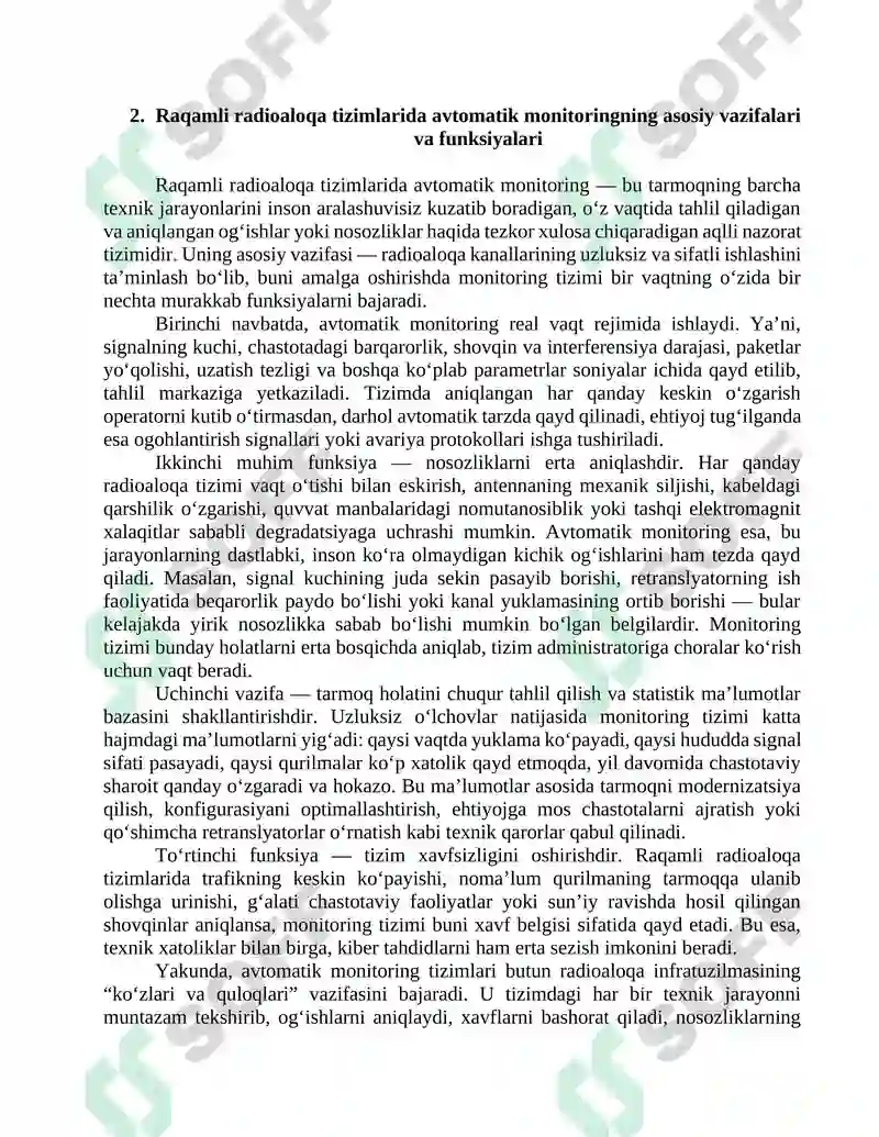 Raqamli radioaloqa tizimlarining avtomatik monitoringi va diagnostikasi 3