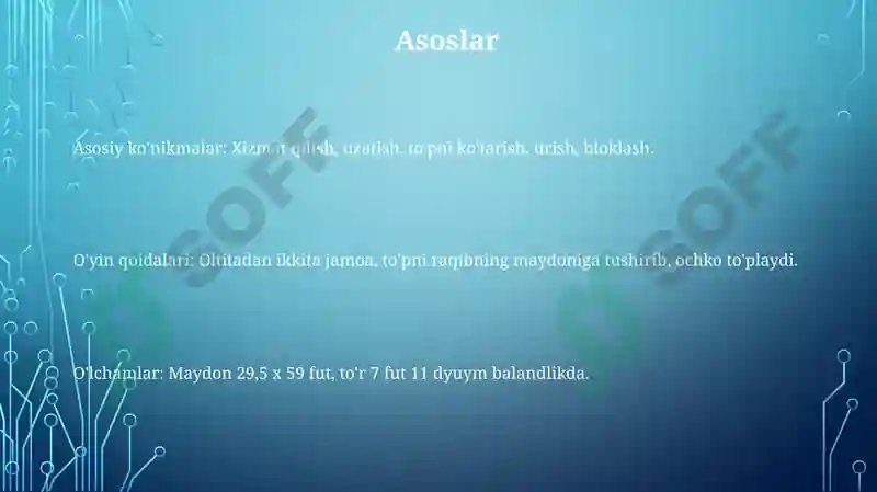 Voleybol òyini qoidalari va òlchamlari 3
