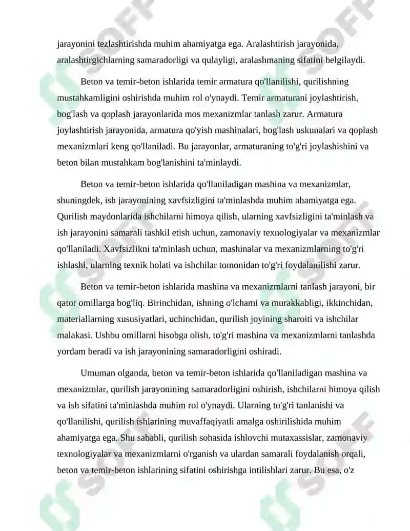 Beton va temir-beton ishlaridagi qo'llaniladigan mashina va mexanizmlarni tanlash 3