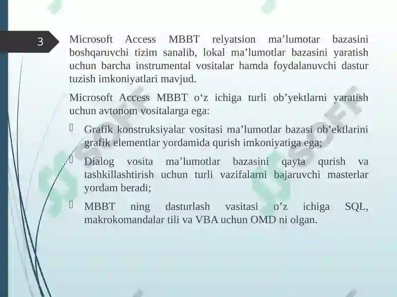 Microsoft Access MBBT 3
