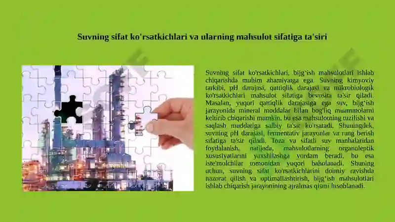 Suvning sifat ko'rsatkichlari va ularning mahsulot sifatiga ta'siri 3
